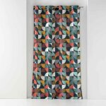 Rideau � ?illets imprim� rythmo 140x240cm orange