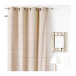 Rideau � illets juliette carreaux - couleur - beige taille - 135x260