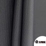Rideau occultant imitation coton lin thermique isolant anti - froid - gris foncé - 140x160cm Rideau occultant imitation coton lin thermique isolant anti - froid - gris foncé - 140x160cm