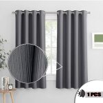 Rideau occultant en imitation coton lin - gris - 140x160cm - lot de 2