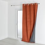 Rideau isolant et occultant en velours doubl� polaire marron clair 135x280 cm