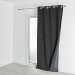 Rideau isolant et occultant en velours doubl� polaire gris anthracite 135x280 cm