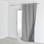 Rideau isolant et occultant en velours doubl� polaire gris perle 135x280 cm