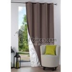 Rideau isolant à oeillets doublé taupe 135 x 240 cm Rideau isolant à oeillets doublé taupe 135 x 240 cm