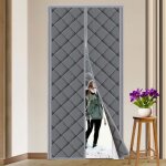 Rideau isolant pour porte 120x220cm rideau porte isolation thermique magn�tique anti froid pour balcon ...