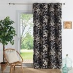 Rideau jacquard motif jungle noir 140x260 cm