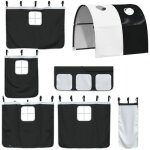 Rideaux pour lit mezzanine - vidaxl - tunnel blanc et noir - polyester - montage facile - lavage  la ...