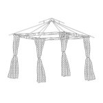 Rideaux moustiquaire pour tonnelle fogo 3x3m en polyester noir - hesp�ride