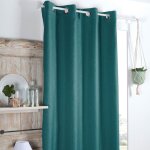 Rideau occultant et isolant doubl� de polaire bleu canard 140x260 cm