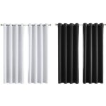 Rideaux occultants isolant thermique - jeobest - 140x240 cm - noir - oeillet - uni