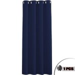 Rideau occultant oeillets - bleu marine - design moderne - 140x160cm