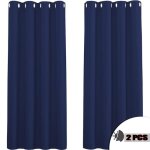 Rideau occultant oeillets - marque - bleu marine - 140x160cm - uni - tamisant