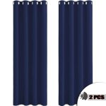 Rideau occultant oeillets - bleu marine - design moderne - 140x244cm - lot de 2