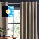 Rideau occultant � ?illets lin 140x280 - naturel - terre de nuit