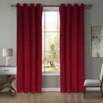 Rideaux occultants - ohp - 2x - 140x260cm - polyester - rouge