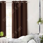 Rideau occultant - td® - 140 x 250 cm - poly coton - marron chocolat - tendance moderne Rideau occultant - td® - 140 x 250 cm - poly coton - marron chocolat - tendance moderne