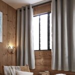 Rideau occultant thermique  oeillets 140x180 beige - terre de nuit