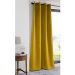 Rideau occultant uni 210gr / m2 jaune moutarde 135x250 cm