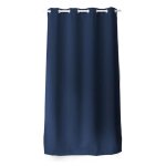 Rideau occultant uni avec 8 ?illets bleu marine 140x240 cm
