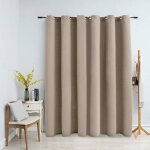 Rideau occultant - vidaxl - 290x245 cm - beige - ?illets en m�tal - polyester lavable
