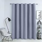 Rideau occultant - vidaxl - 290x245 cm - gris - polyester - ?illets en m�tal