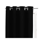 Rideau uni � oeillets infroissable 135x250 alix noir par soleil docre