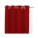 Rideau uni � oeillets infroissable 135x250 alix rouge par soleil docre