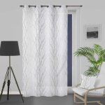 Rideau � oeillets 135x250 cm liane blanc par soleil docre
