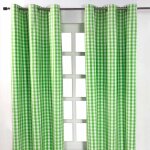 Rideaux oeillets � grands carreaux vichy vert lot de 2 137 x 182 cm