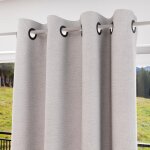 Rideau � oeillets isolant et 100% occultant 135x180 cm eclipse blanc par soleil docre