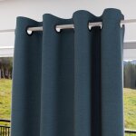 Rideau � oeillets isolant et 100% occultant 135x180 cm eclipse bleu canard par soleil docre