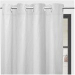 Rideau � oeillets en microfibre lav�e 135x180 cm boheme blanc par soleil docre