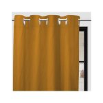 Rideau � oeillets en microfibre lav�e 135x180 cm boheme moutarde par soleil docre