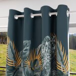 Rideau � oeillets velours 135x250 cm tropic par soleil docre