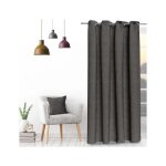 Rideau oeillets en velours velvet anthracite par soleil docre