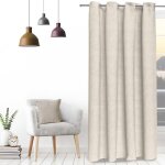 Rideau oeillets en velours velvet naturel par soleil docre
