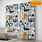 Rideaux opaques rideau occultant - dinosaures de bande dessin�e - rideau opaque � oeillets rideaux en ...