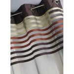 Rideau en organza ray� moka 140 x 260cm