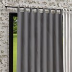 Rideau � pattes en microfibre lav�e 135x250 cm boheme gris par soleil docre
