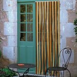 Rideau de porte antilles en poly�thyl�ne - 90x220 cm - brun et beige