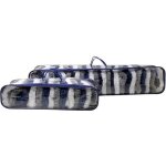 Rideaux de porte chenilles grises et blanches