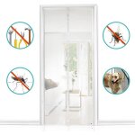 Moustiquaire porte magn�tique210 * 90cm blanc / rideau de porte magn�tique pour portes anti moustiques ...