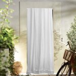 Rideau de porte marseillais uni � franges blanc 140x250 cm