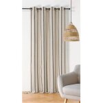 Rideau  rayure naturel davina - taille: 145x275cm - coloris: lin
