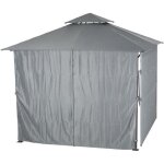 Rideaux pour tonnelle amalya ardoise 3x3m en polyester - hesp�ride
