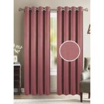 Rideaux - rose poudre - 140 x 260 cm - effet lin - polyester - lavable