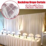 Rideau scène arrière - plan tissu toile de fond blanc 2x2m décor mariage party Rideau scène arrière - plan tissu toile de fond blanc 2x2m décor mariage party