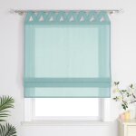 Rideaux store occultant bateau enrouleur fenetre sans per�age semi - transparent bleu largeur 100 cm�x�longueu ...