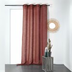 Rideau tamisant et naturel en 100% lin brique 145x260 cm