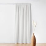 Rideau thermique � galon fronceur - effet bouclette blanc 140x260 cm